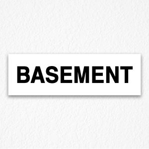 Basement Signs in Black Text
