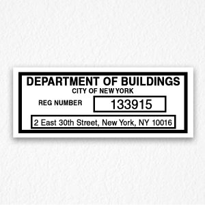 Department of Building Sign in Black Text