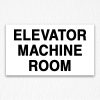 Elevator Machine Room Sign Black Text