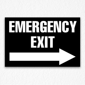Emergency Exit Sign in Black