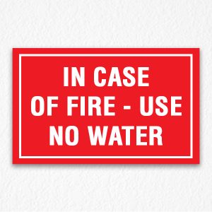 Use No Water Sign in Red