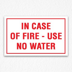 Use No Water Sign in Red Text