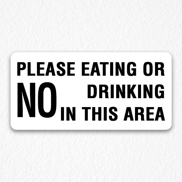 Please No Eating Sign Black Text