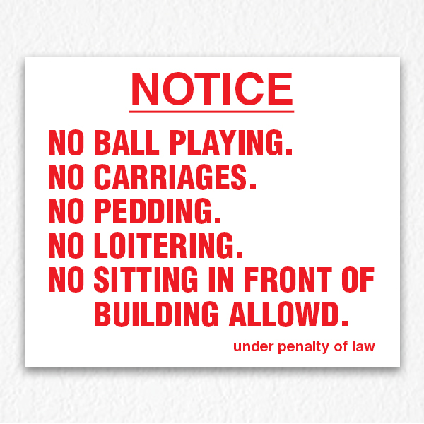 Under Penalty of Law Notice Sign - HPD Signs NYC