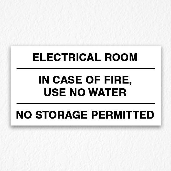 Electrical Room Sign Black Text