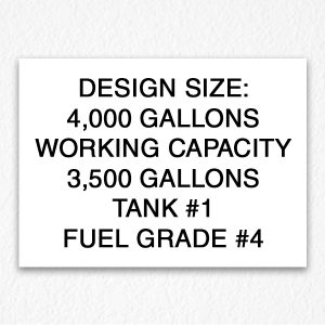 Working Capacity Sign in Black Text