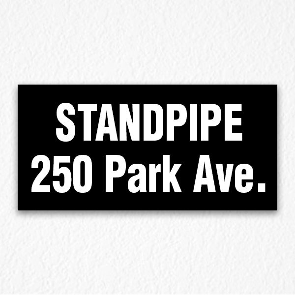 Standpipe 250 Park Ave. Sign in Black