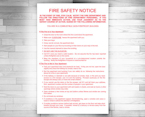 Fire Safety notice