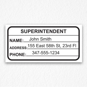 Building Superintendent Sign NYC