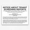 Notice About Tenant Screening Reports in Black Text