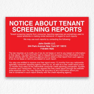 Notice About Tenant Screening Reports in Red