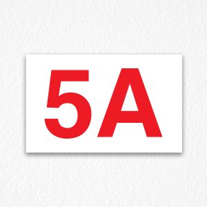 5A Apartment Number Sign in Red Text