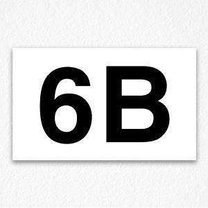 6B Room Number Sign in Black Text