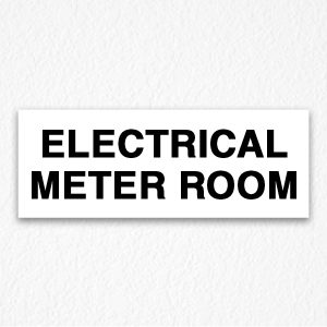 Electrical Meter Room Sign in Black Text