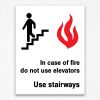 In Case of Fire Do Not Use Elevator