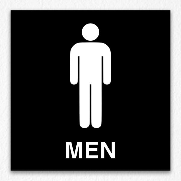 Men Only Sign on Black