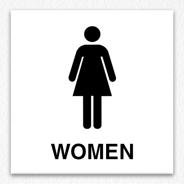 Women Room Only Sign in Black
