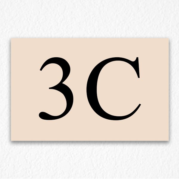 3C Room Number Sign in Black text