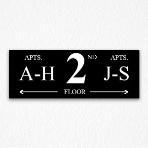 Building Floor Number Sign in Black