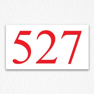 524 Room Number Sign in Red Text