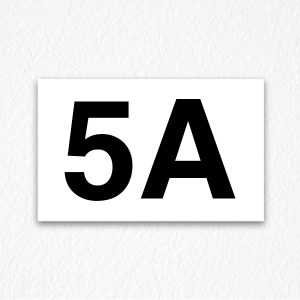 5A Apartment Number Sign