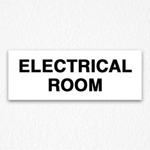 Building Electrical Room Sign in Black Text