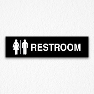 Restroom Sign on Black