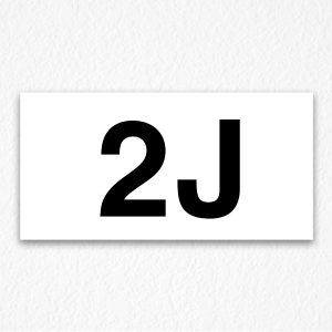 2J Room Number Sign in Black Text