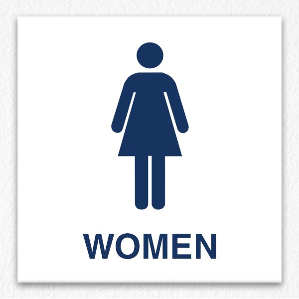 Women Room Only Sign in Blue