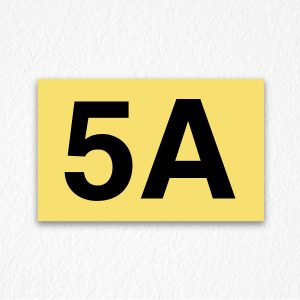 5A Apartment Number Sign in Yellow
