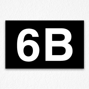 6B Room Number Sign in Black