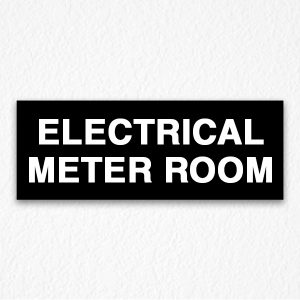 Electrical Meter Room Sign on Black