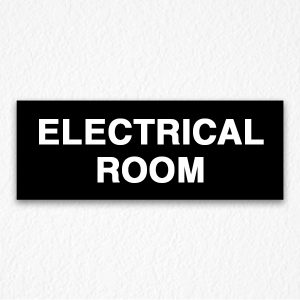 Building Electrical Room Sign in Black