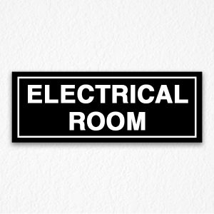 Electrical Room Sign on Black