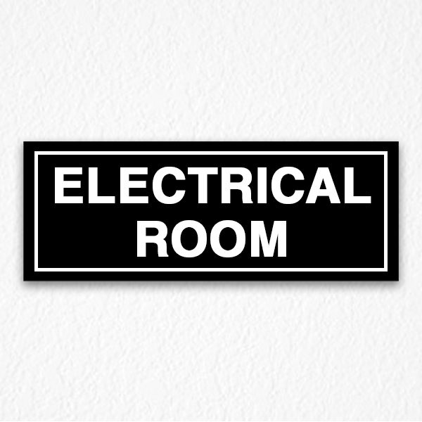 Electrical Room Sign on Black