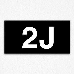 2J Room Number Sign in Black