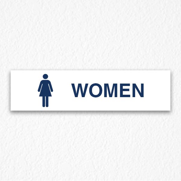 Women Area Sign in Blue Text