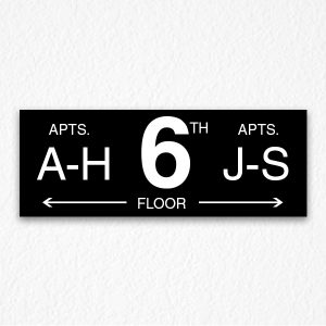 Where to Go Floor Number Sign in Black