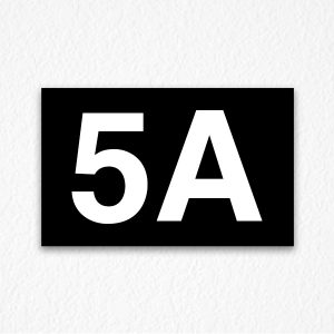 5A Apartment Number Sign in Black