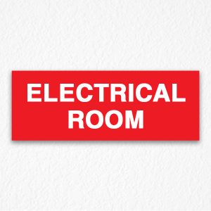 Building Electrical Room Sign on red