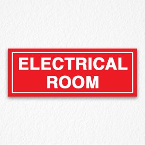 Electrical Room Sign on Red