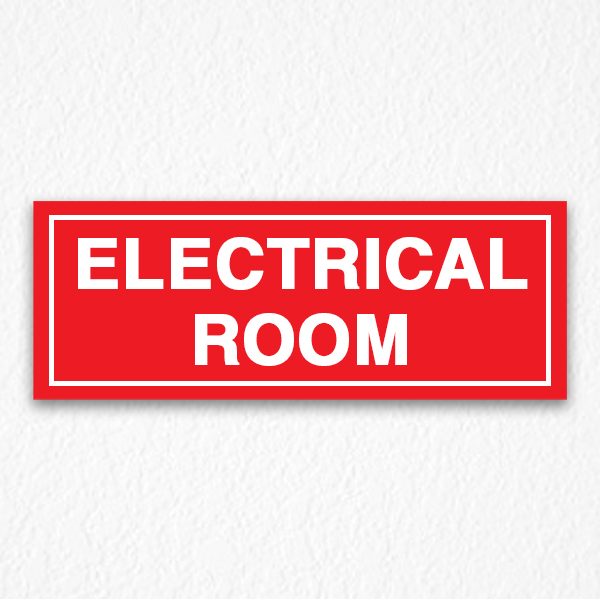 Electrical Room Sign on Red