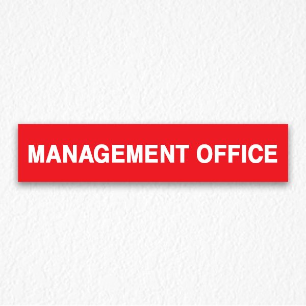 Management Office Sign on Red