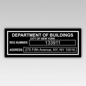 HPD Building Registration Number Sign