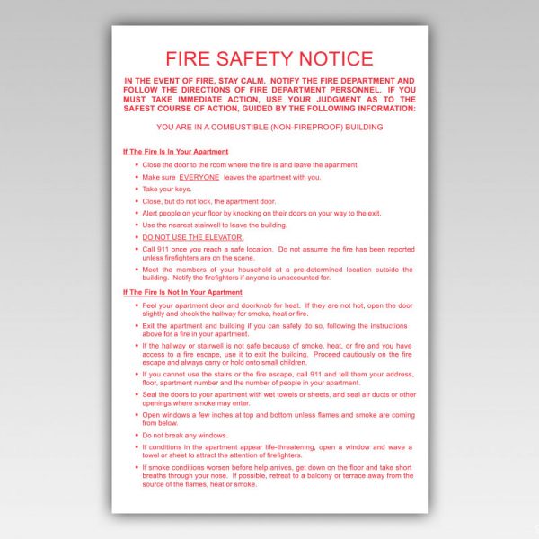HPD Building Fire Safety Notice