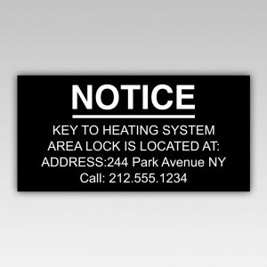 Key to Heating System Notice
