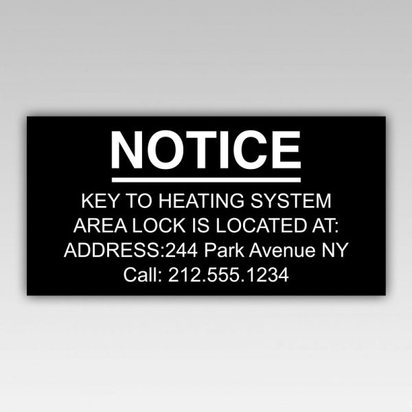 Key to Heating System Notice