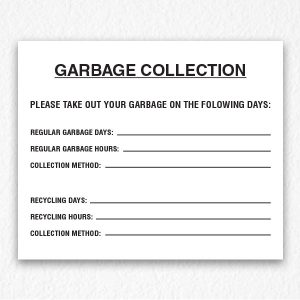 Garbage Collection Sign