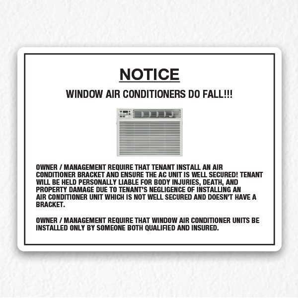 Air Conditioner Policy Sign