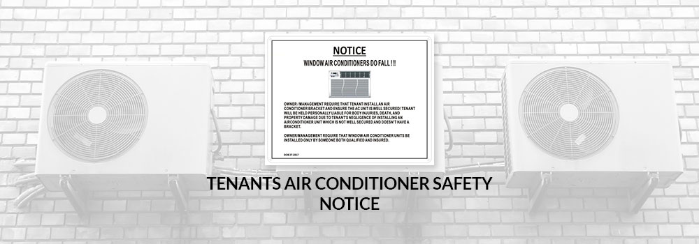 DOB Sign Air Conditioner Safety Notice